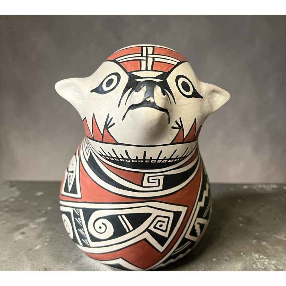 Mata Ortiz Pottery Large‎ Coyote Dog Effigy Lourdes Villalba Paquime Art Mexican
